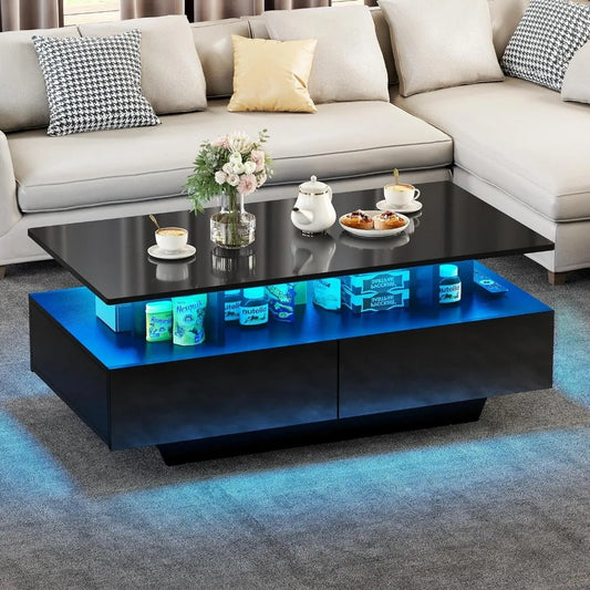 Transform Your Living Room with Our LED Coffee Table - Multifunctional, Stylish & Durable!